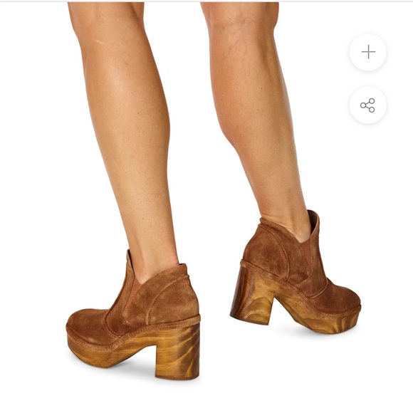 Matisse Jolie Tobacco Suede Clog Bootie Wooden Sole Leather Boots NIB 9 - Picture 10 of 13